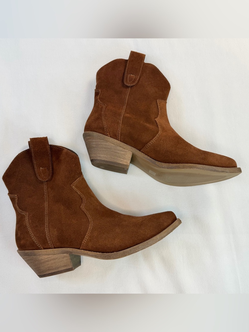 Steve Madden Brown Suede Western Ankle Boots Size 7